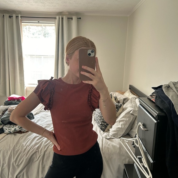 Express Ruffle Sleeve Tshirt - Picture 6 of 7